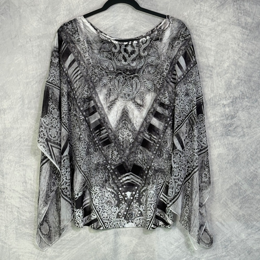 y2k 2010s Sheer overlay flowy Top sz XL Fairy Grunge whimsigoth witchy